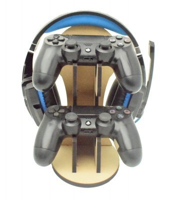 6mm MDF Gaming Headset & Playstation or X Box Controller Double Holder Stand